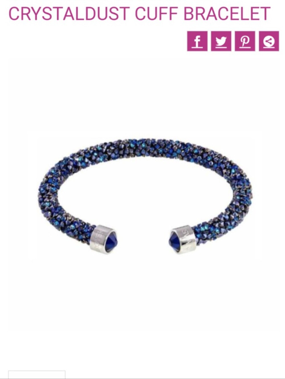 Swarovski Blue CrystalDust Open Cuff Bracelet